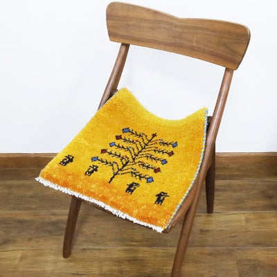 ペルシャ絨毯　手織り<br>ギャッベ<br>41×41cm<br>No.91917
