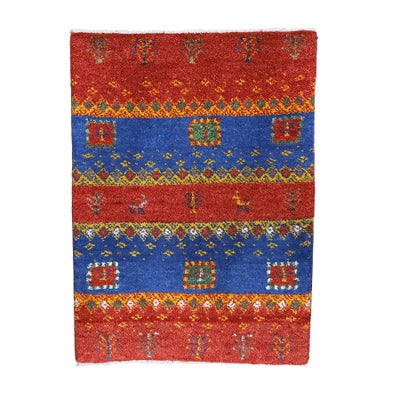 ペルシャ絨毯　手織り<br>ギャッベ<br>60×81cm<br>No.91988